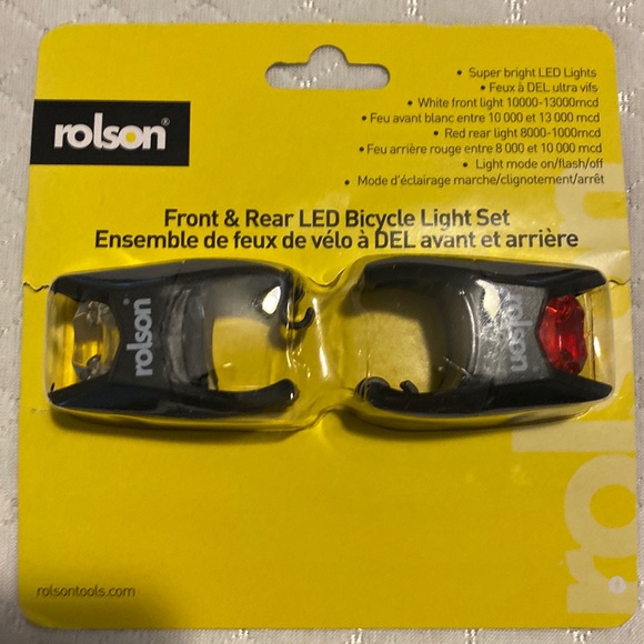 Bike lights LED bright safety red & white front and rear with on/flash/off mode. - Picture 1 of 4